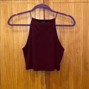 wine halter crop top